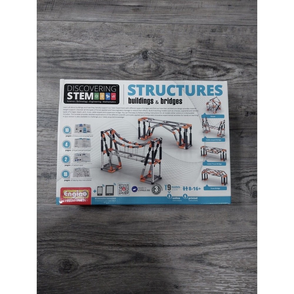 Engino Discovering STEM Eng-STEM06 Structures Buildings & Bridges Kit - NEW!